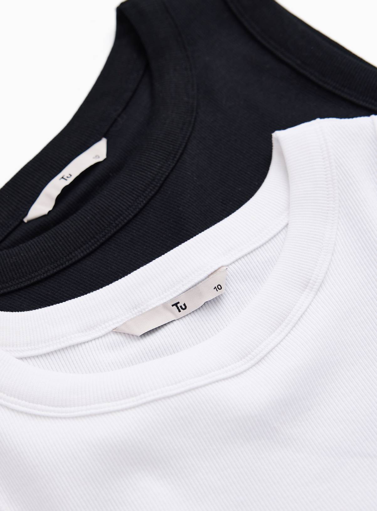 Black & White 2 Pack Ribbed Slim Fit Vests  20 - Image 4